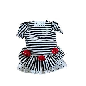 Vintage‎ Isabella 90s black and white striped toddler tunic top